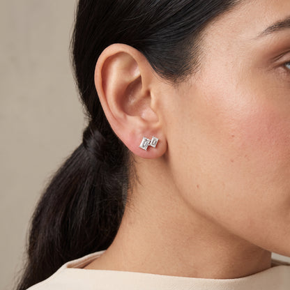 Duo Emerald Lab Grown Diamond Studs