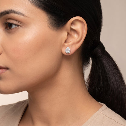 1 CT Lab Grown Diamond Solitaire Pear Earrings