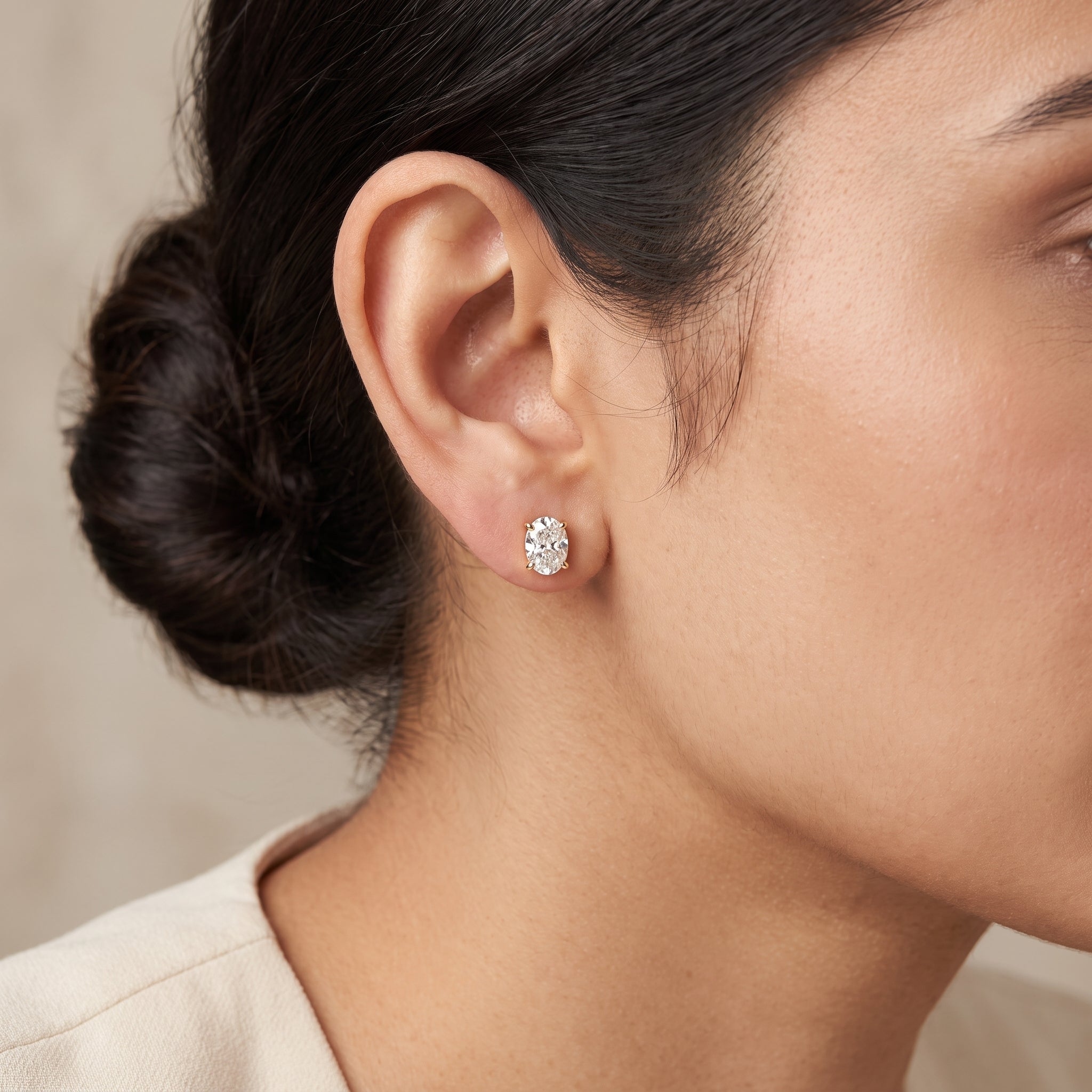 1 CT Oval Cut Breathtaking Lab Grown Diamond Studs
