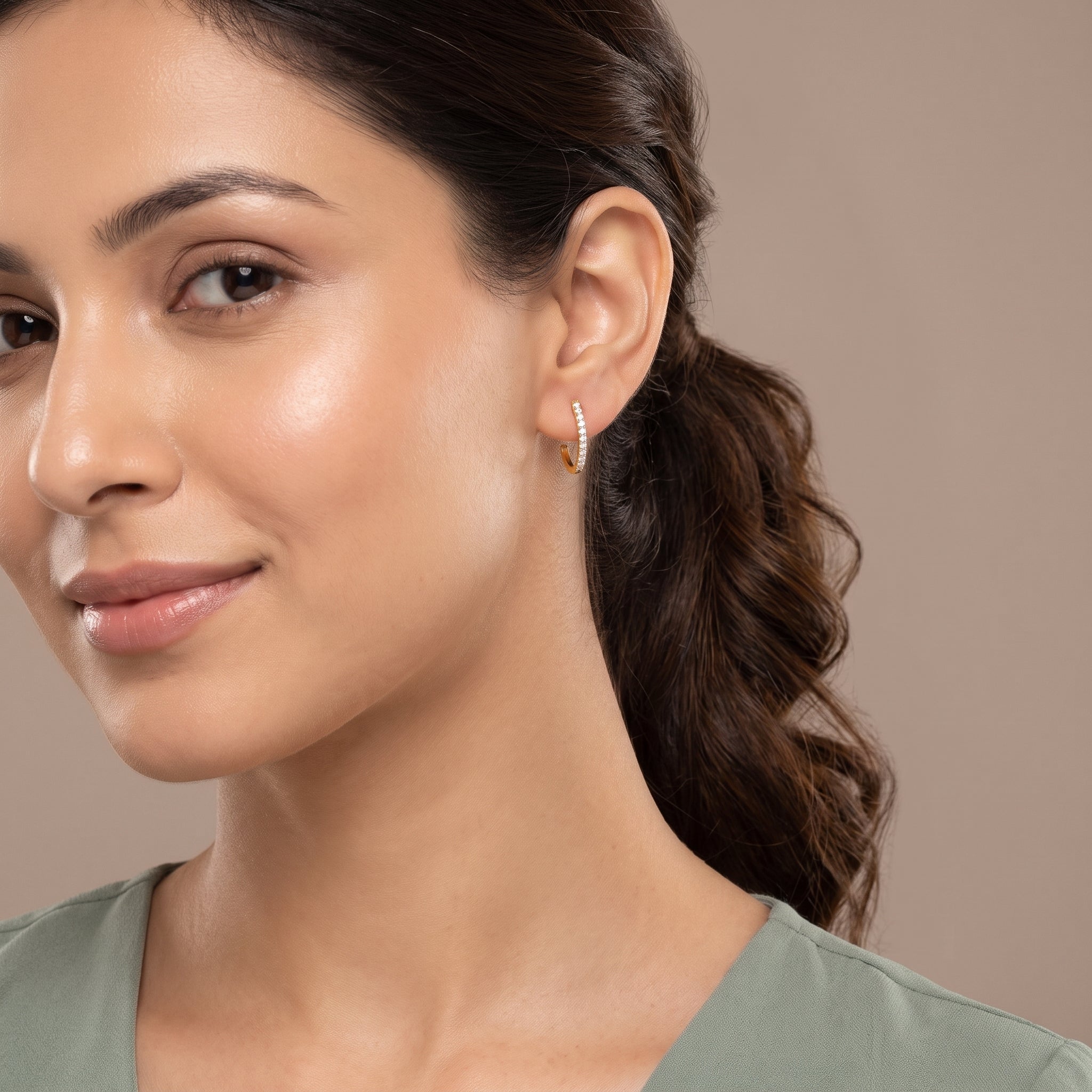 Semi Round Lab Grown Diamond Hoops