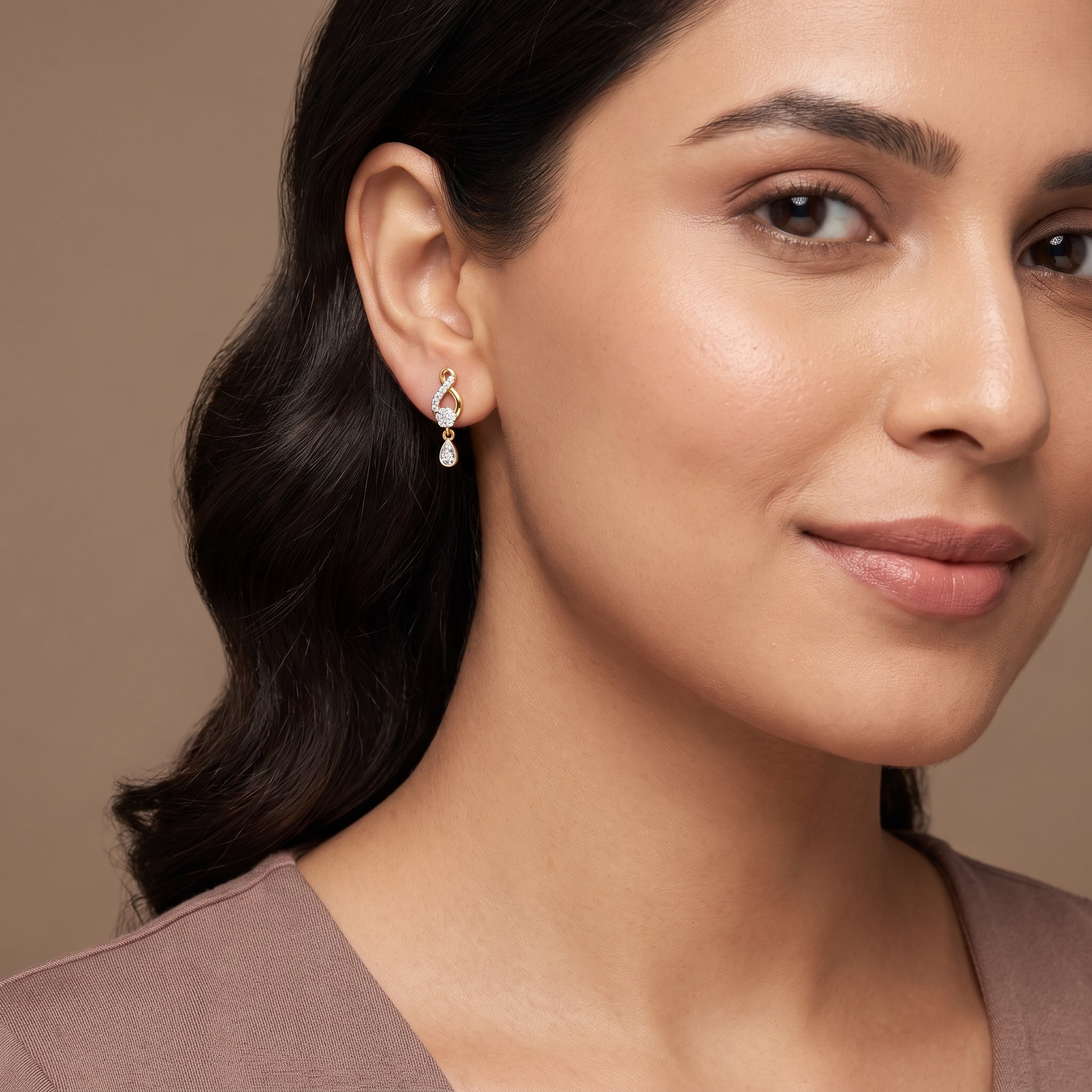 Shimmering Lab Grown Diamond Drop Earrings