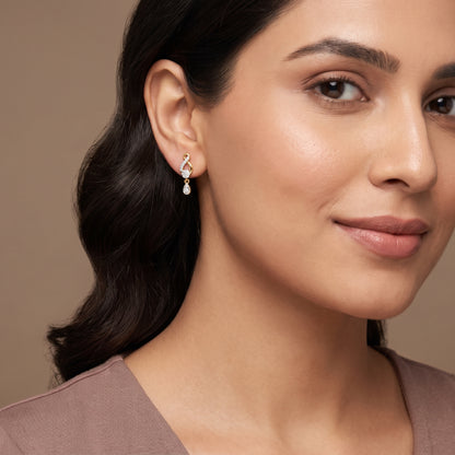 Shimmering Lab Grown Diamond Drop Earrings