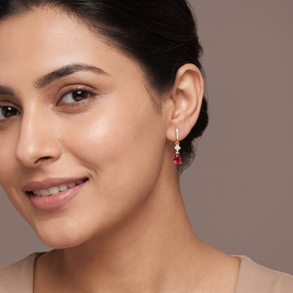 Ruby Drop Lab Grown Diamond Earrings