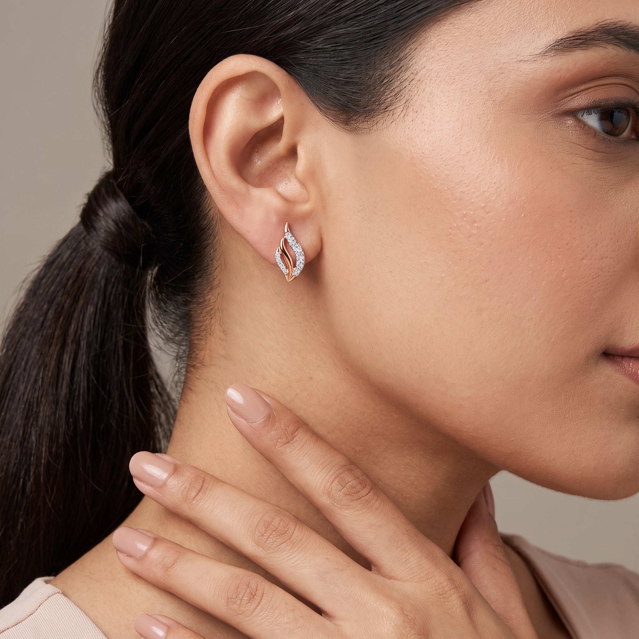 Leafy Splendor Lab Grown Diamond Earrings