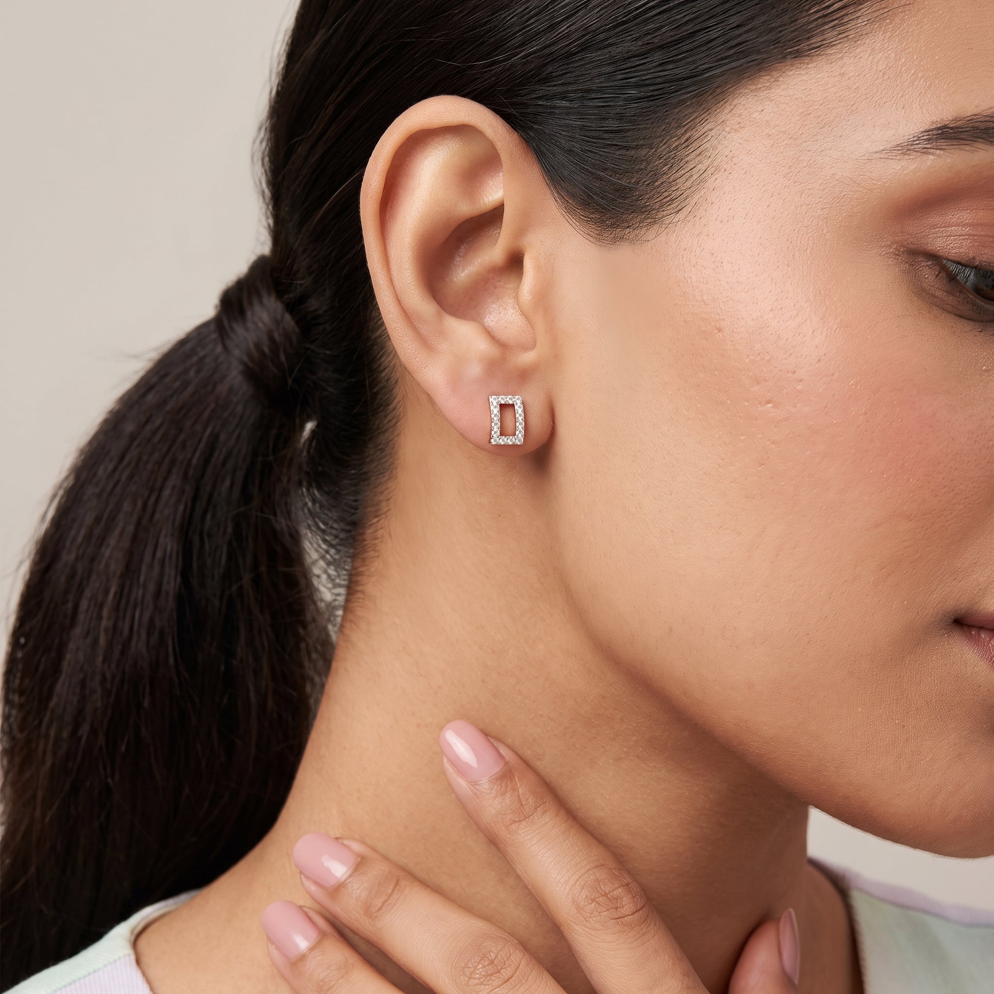 Contemporary Chic Lab Grown Diamond Rectangle Studs