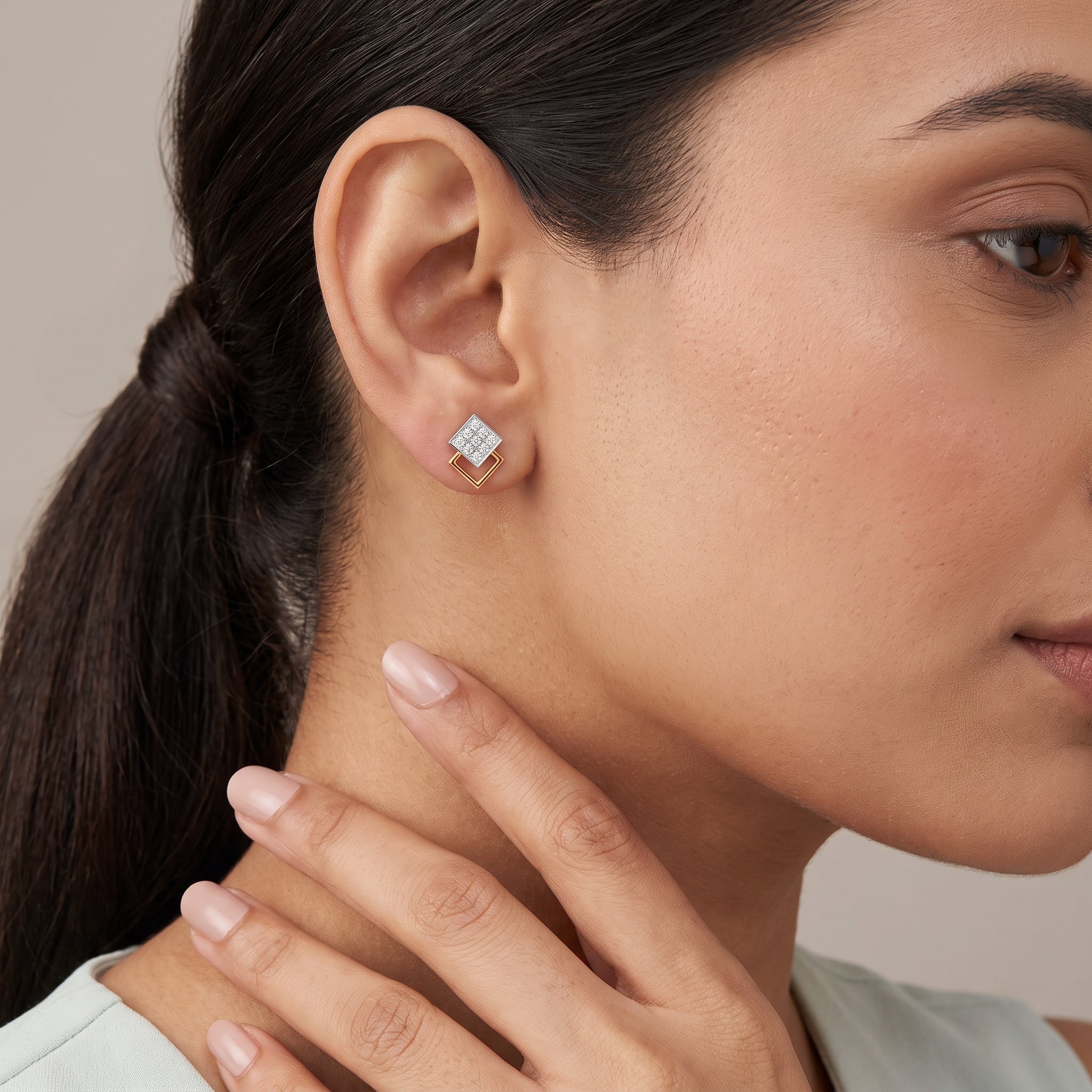 Twin Square Lab Grown Diamond Studs
