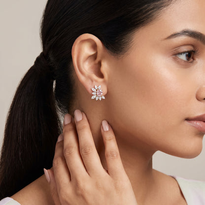 Pink Bloom Lab Grown Diamond Earrings