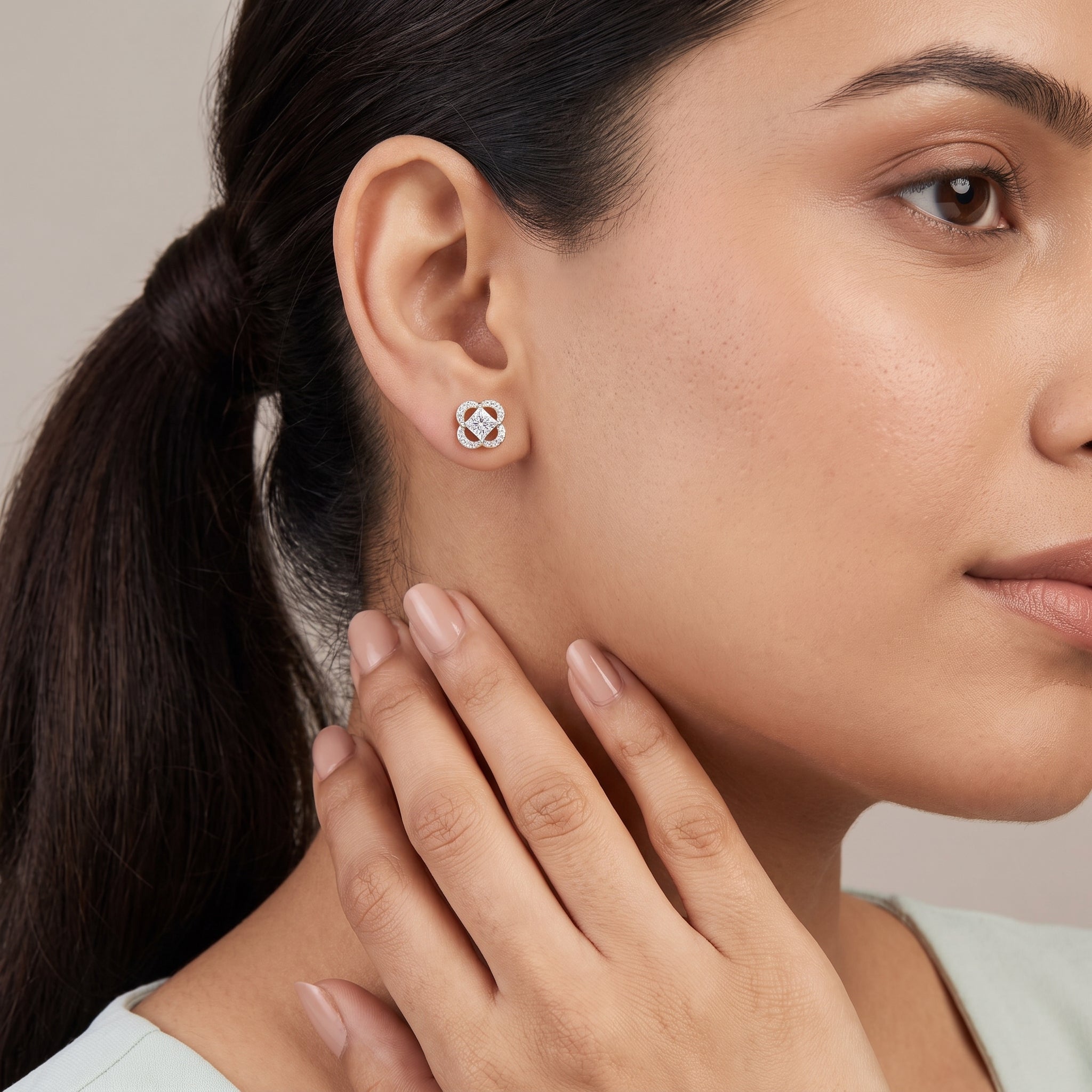 Luxe Clover Lab Grown Diamond Studs