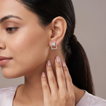 Timeless Square Lab Grown Diamond Earrings