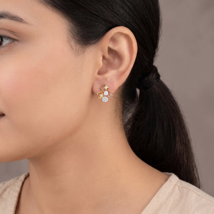 Geometrical Lab Grown Diamond Earrings