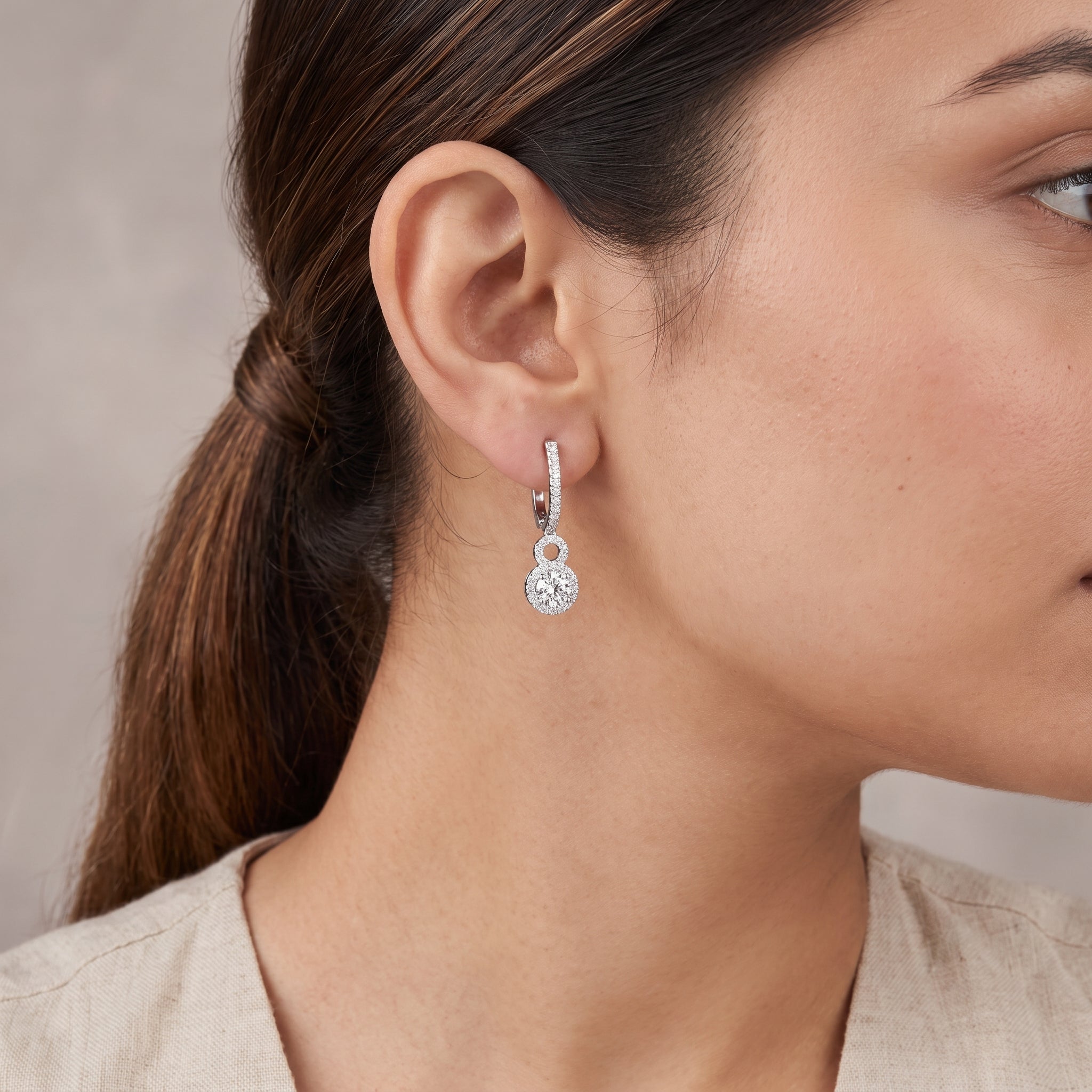 Lab Grown Diamond Droplet Earrings