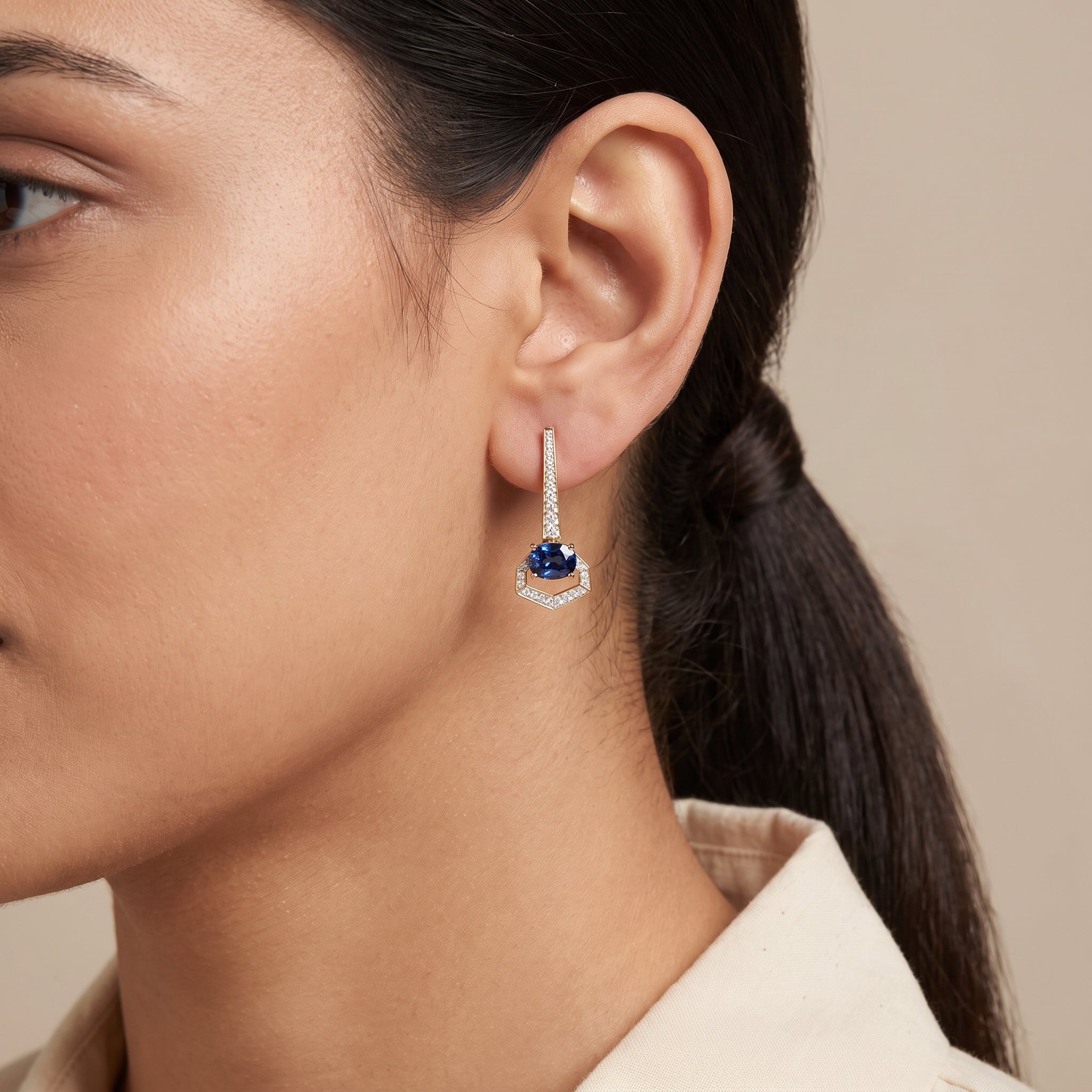 Icy Blue Lab Grown Diamond Drop Earrings