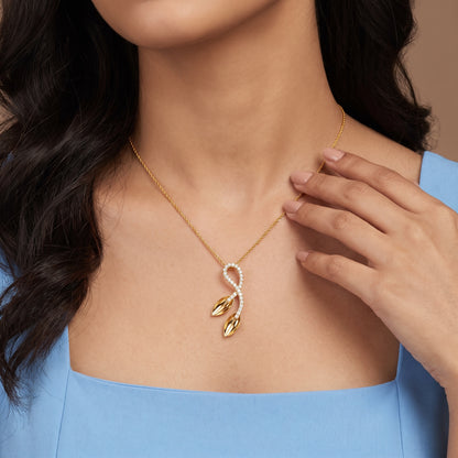 Lab Grown Diamond Leaf Fusion Pendant