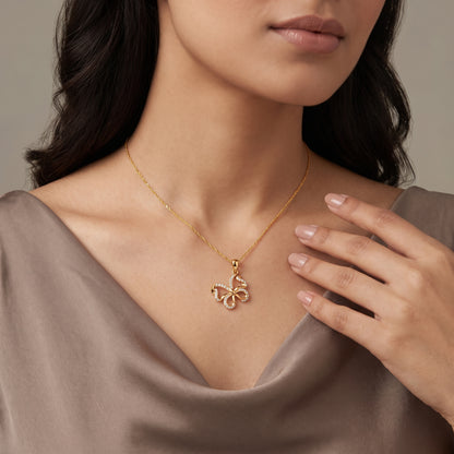 Whimsical Butterfly Lab Grown Diamond Pendant