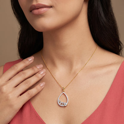 Cluster Drop Lab Grown Diamond Pendant