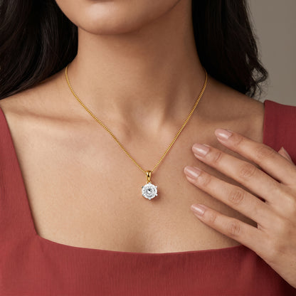 Portuguese Cut Solitaire Lab Grown Diamond Pendant