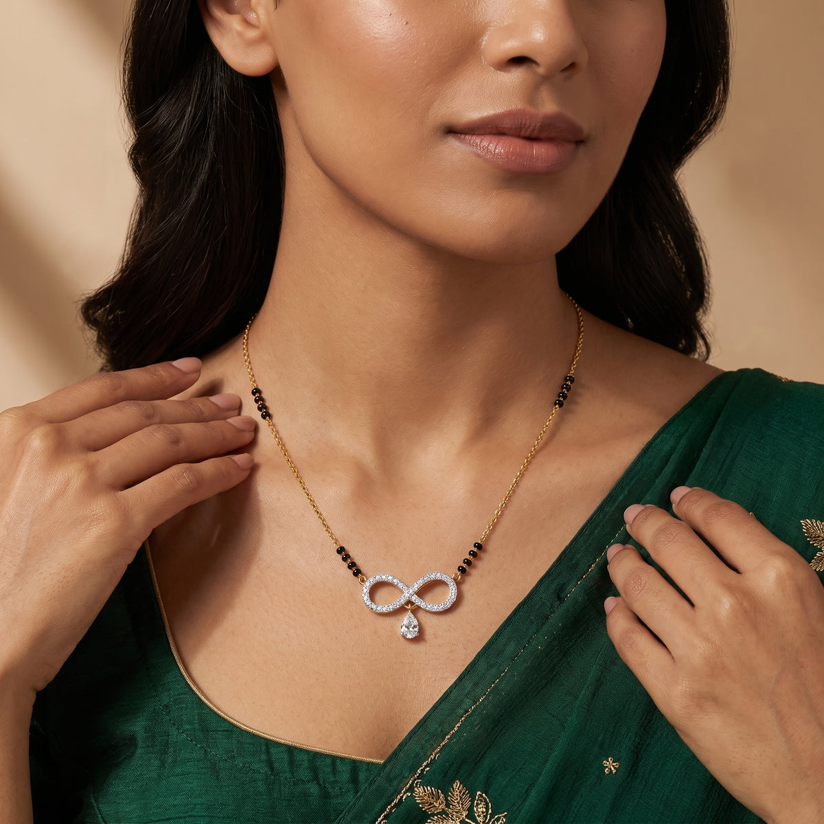 Infinity Drop Lab Grown Diamond Mangalsutra