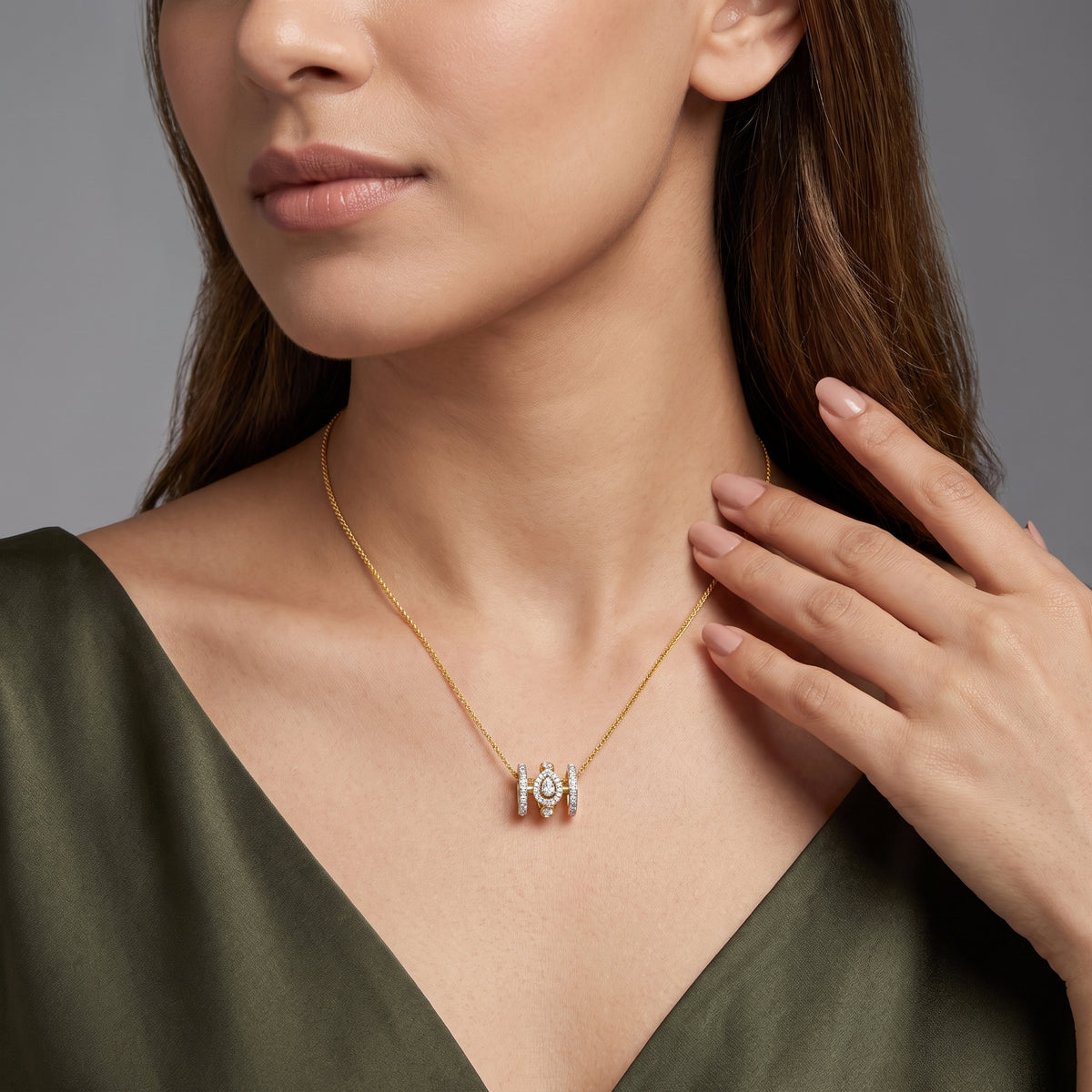 Halo Axis Lab Grown Diamond Pendant