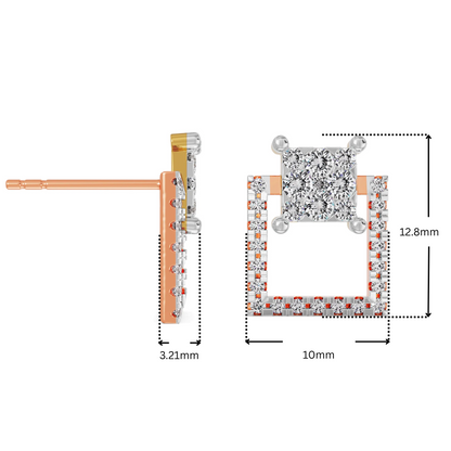 Timeless Square Lab Grown Diamond Earrings