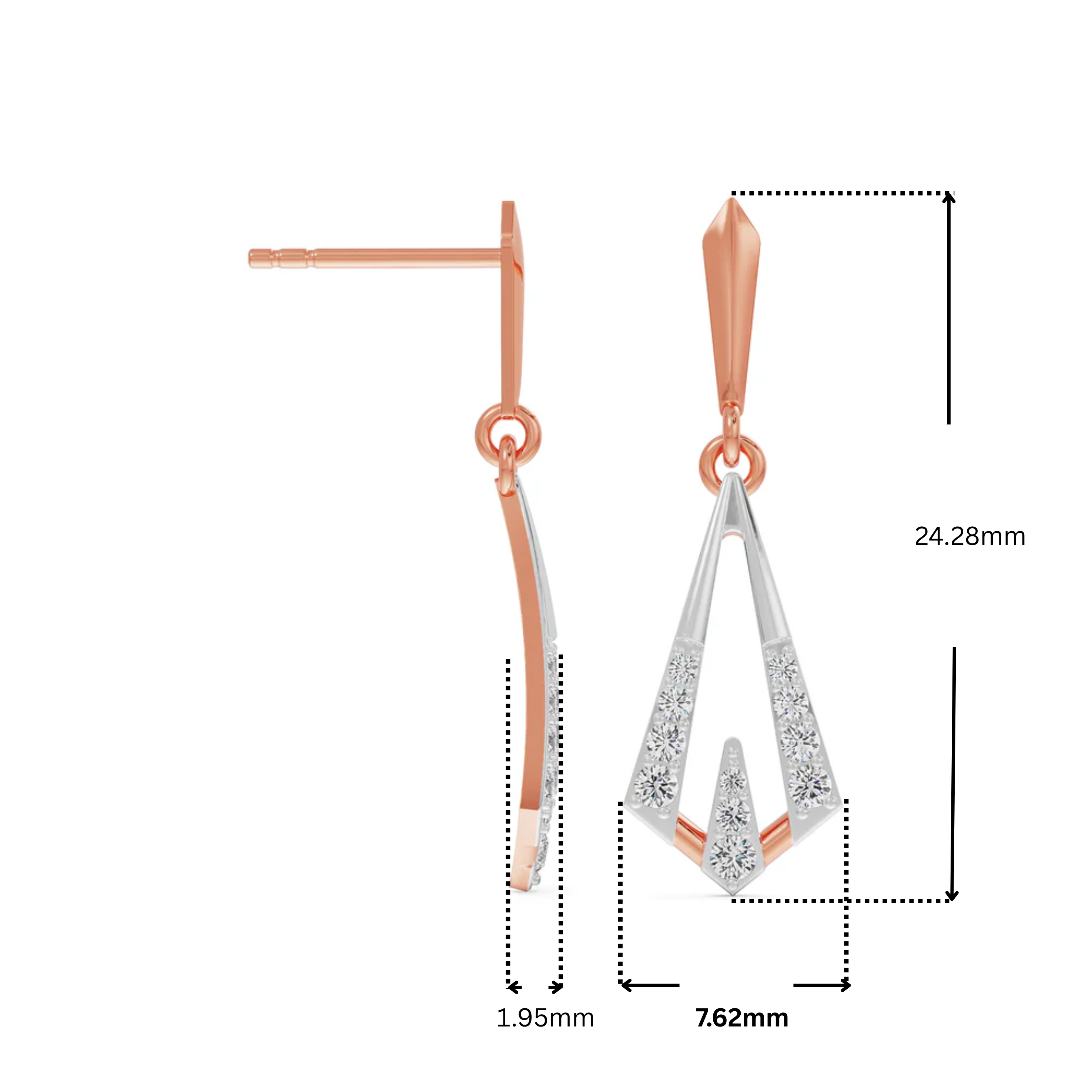 Rhombus Delight Lab Grown Diamond Earrings