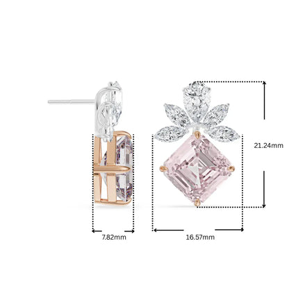 Floral Pink Lab Grown Diamond Earrings_in_stock