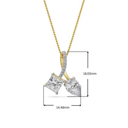 Square Pear Lab Grown Diamond Pendant