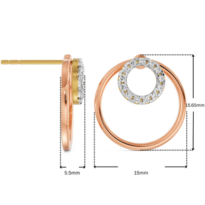 Round in Round Lab Grown Diamond Earrings