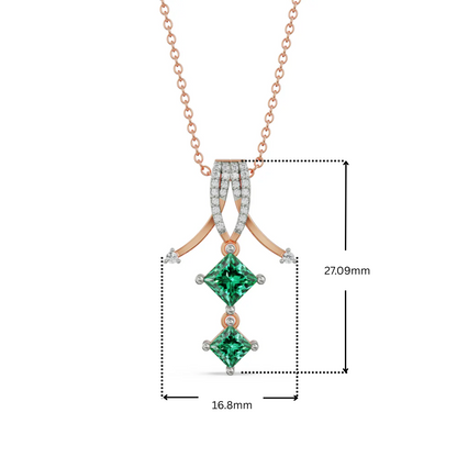 Arrow Emerald Lab Grown Diamond Pendant