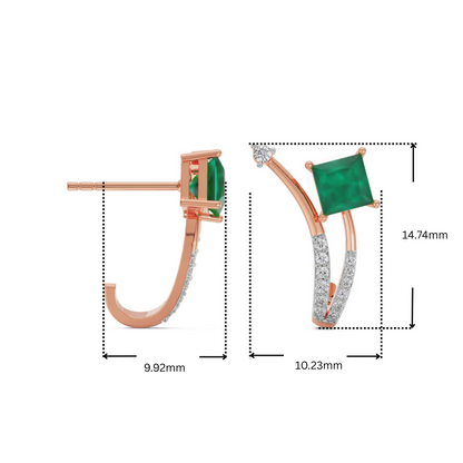 Emerald Delight Lab Grown Diamond Earrings_in-stock