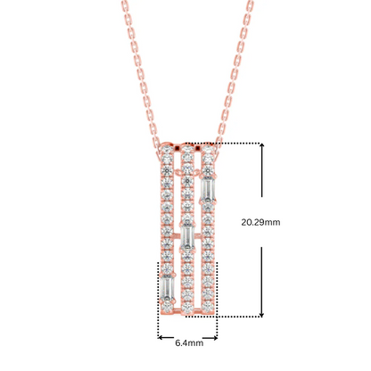 Parallel bar Lab Grown Diamond Pendant