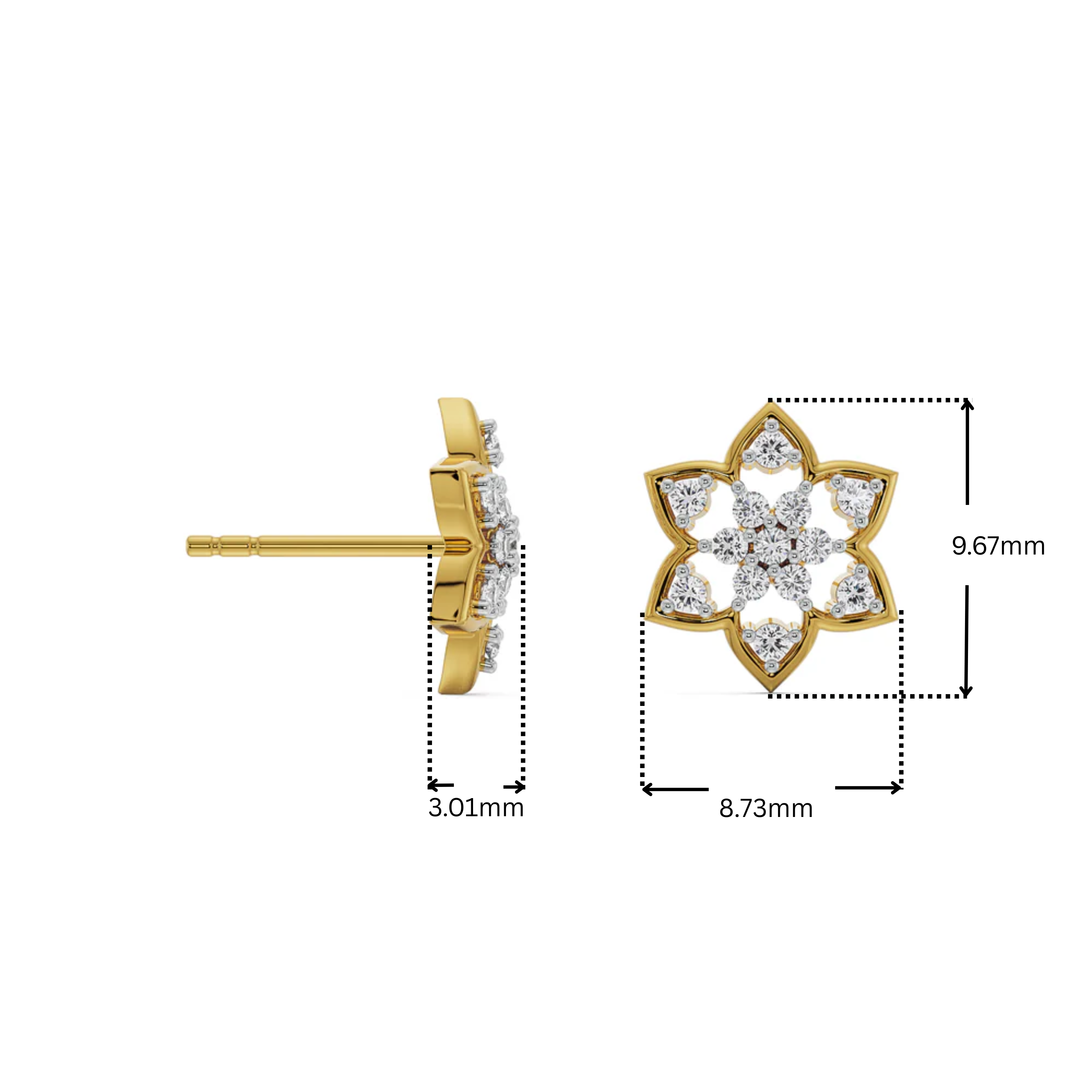 Floral Finesse Lab Grown Diamond Studs_in-stock