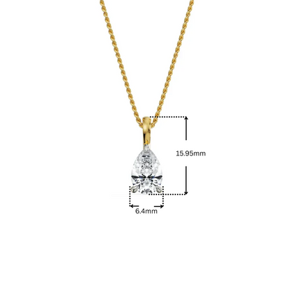 1.5 CT Pear Lab Grown Diamond Pendant