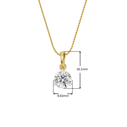 Three Prong 2 CT Lab Grown Diamond Pendant
