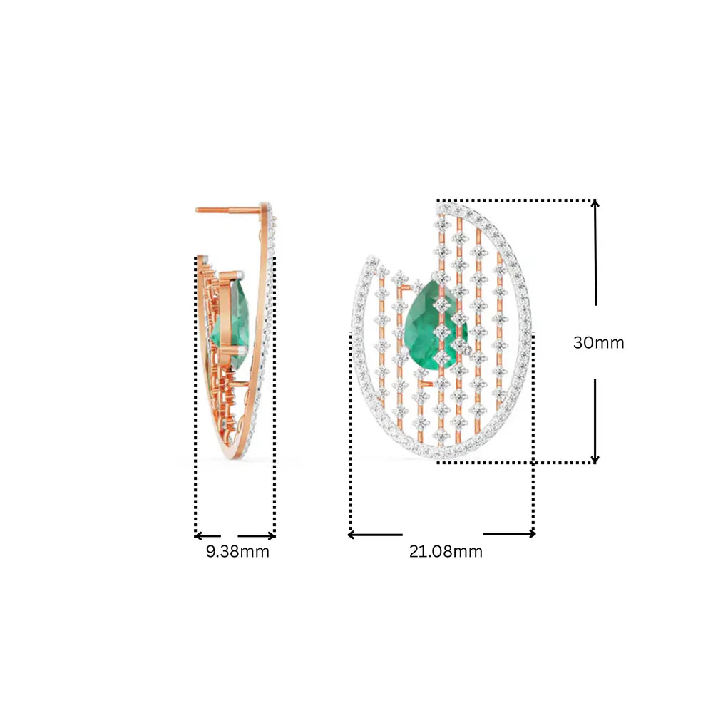 Glamorous Emerald Diamond Earrings_in_stock