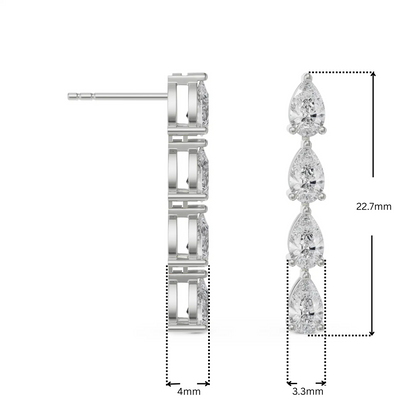 Quad pear Lab Grown Diamond drop