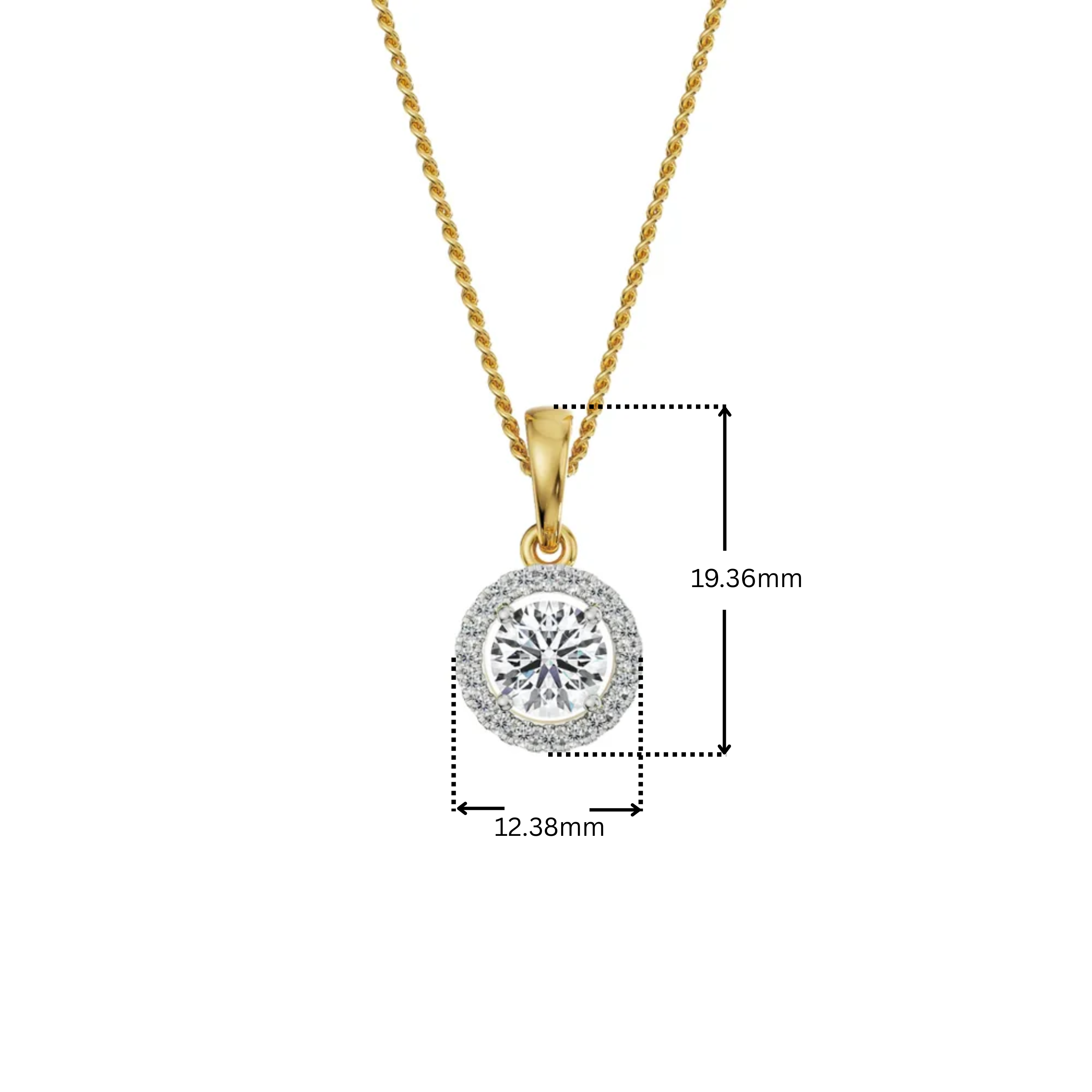 2 CT Bianca Halo Round Lab Diamond Pendant