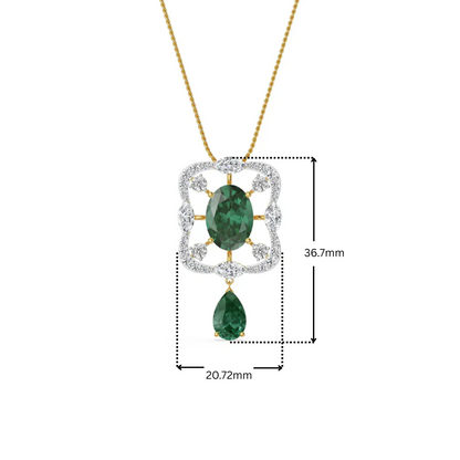Romi Emerald Lab Diamond Pendant