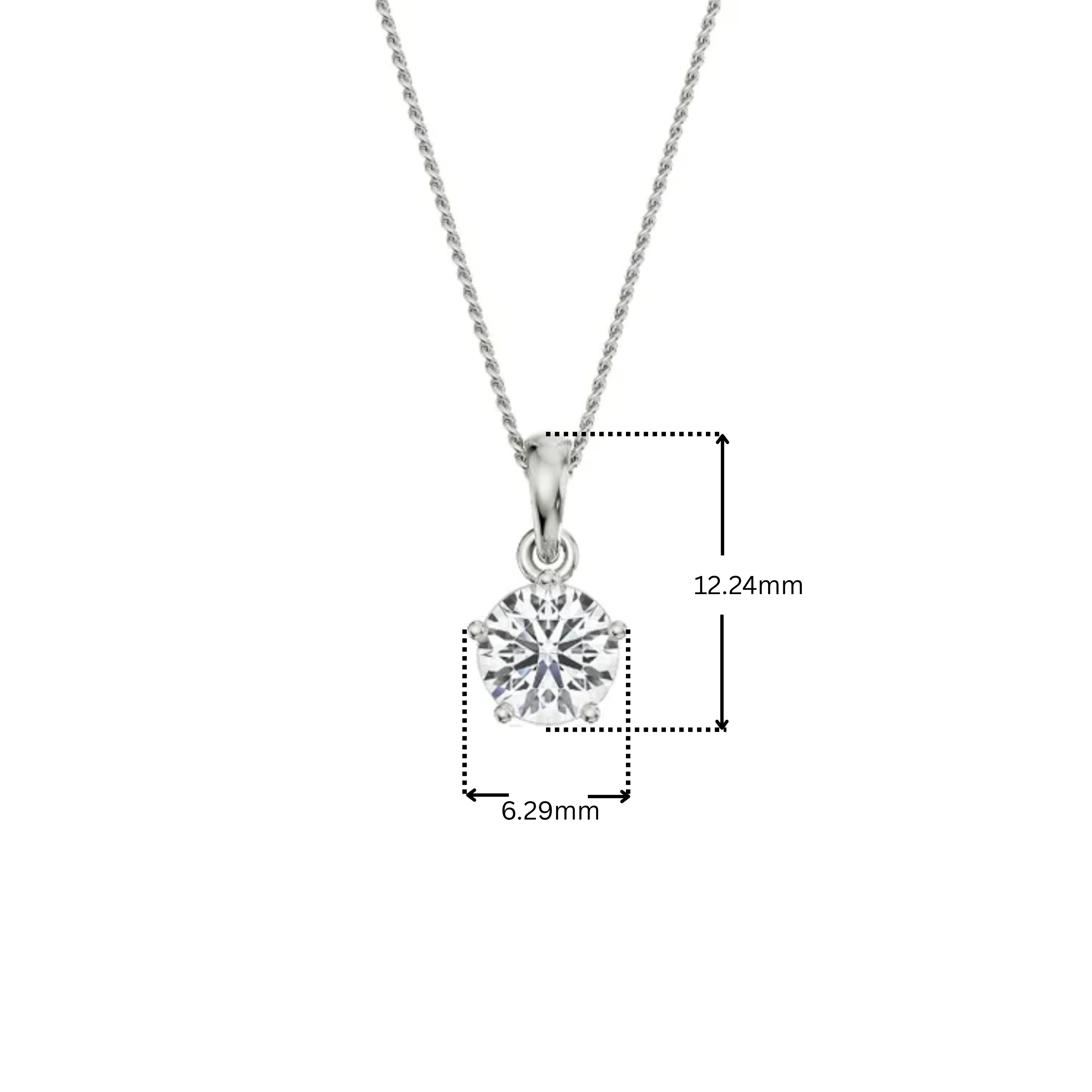 0.5 CT Bright Round Lab Diamond Pendant