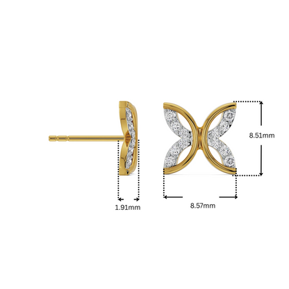 Whimsical Leaf Lab Grown Diamond Studs_in-stock