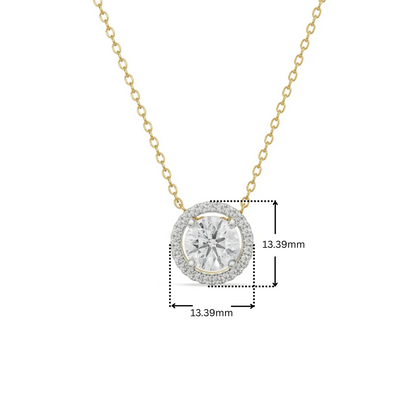 2 CT Round Halo Glistening Lab Diamond Pendant