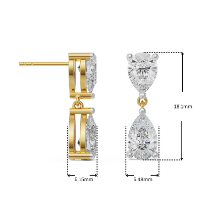 Subtle Pear Lab Grown Diamond Drops