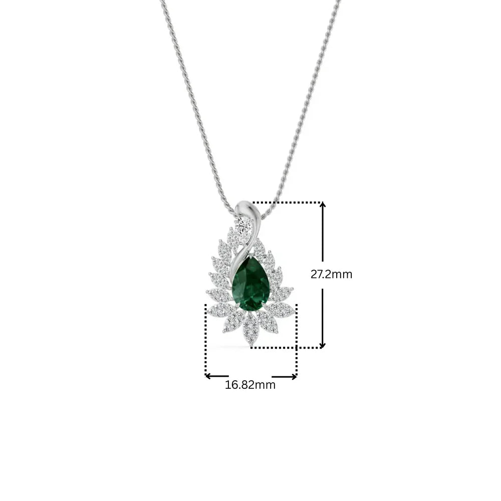 Geneva Emerald Lab Diamond Drop Pendant_in_stock