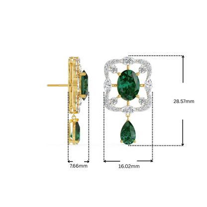 Romi Emerald Lab Grown Diamond Earrings