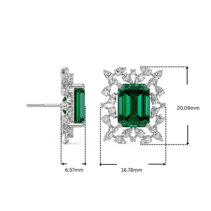 Vintage Emerald Lab Grown Diamond Studs