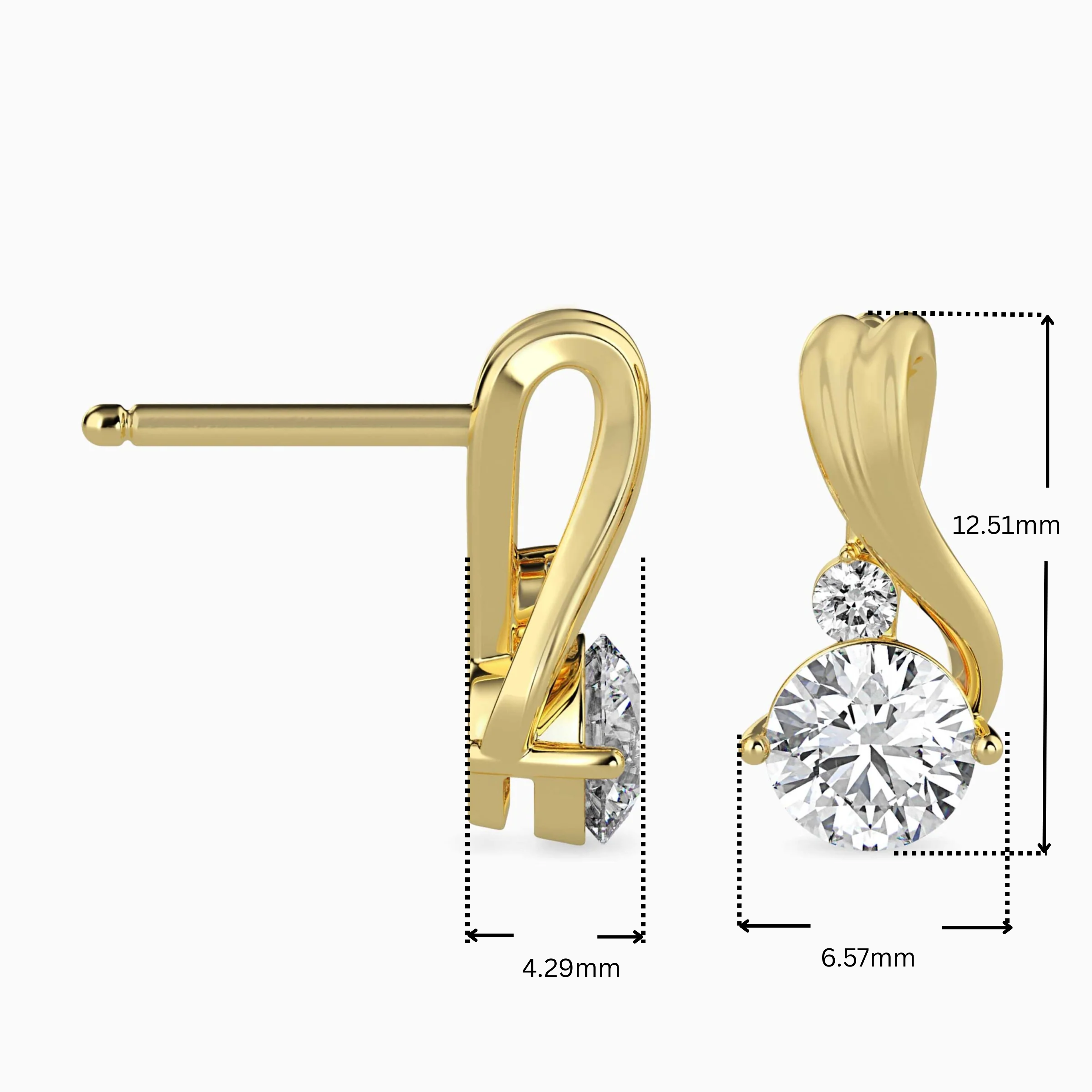 Lab Grown Diamond Melodic Solitaire Earrings