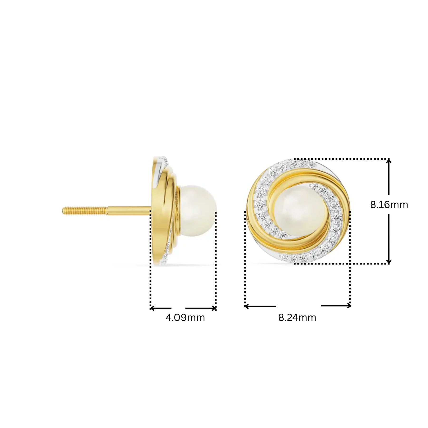 Pearly Swirly Lab Grown Diamond Earrings_in_stock