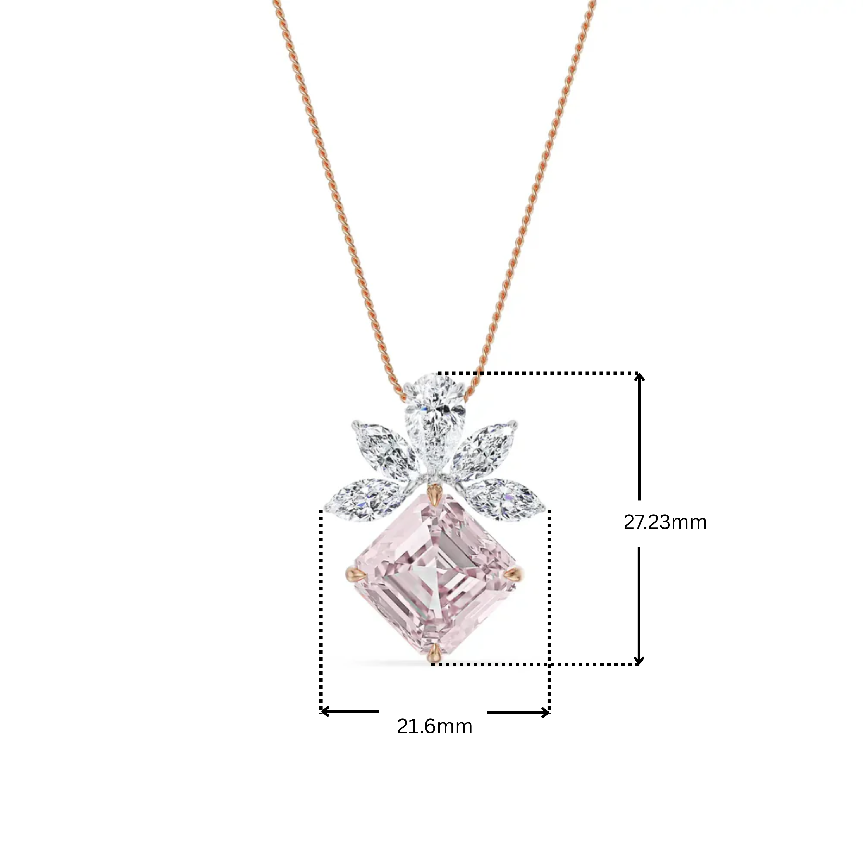 Floral Pink Lab Grown Diamond Pendant