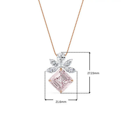 Floral Pink Lab Grown Diamond Pendant