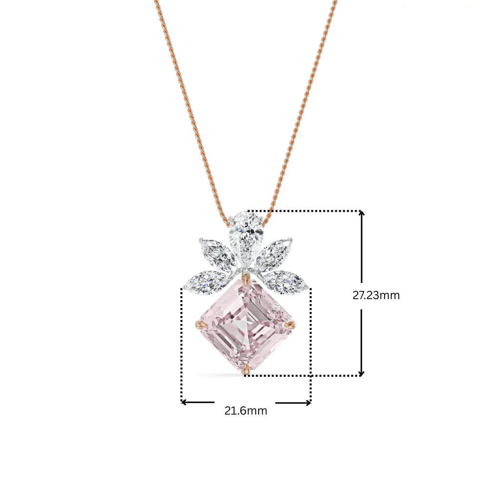Floral Pink Lab Grown Diamond Pendant_in_stock