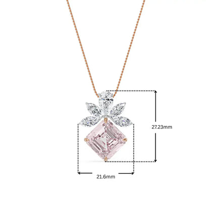 Floral Pink Lab Grown Diamond Pendant_in_stock